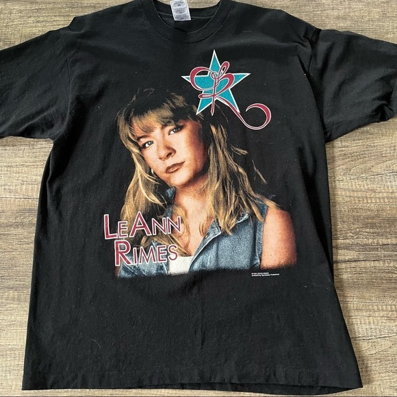 90s Leann Rimes Blue Album 1996 Country Music t-shirt Xl - Picture 1 of 12